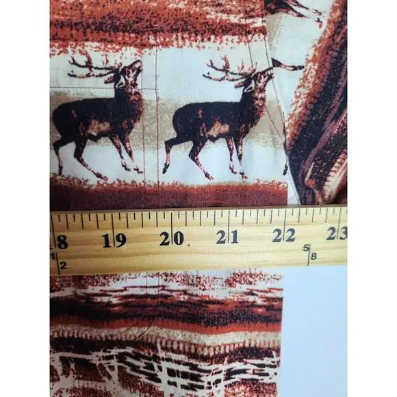 Roundtree & Yorke Mens Casual Button Down Shirt sz L cotton Elk print hunting - Picture 6 of 7